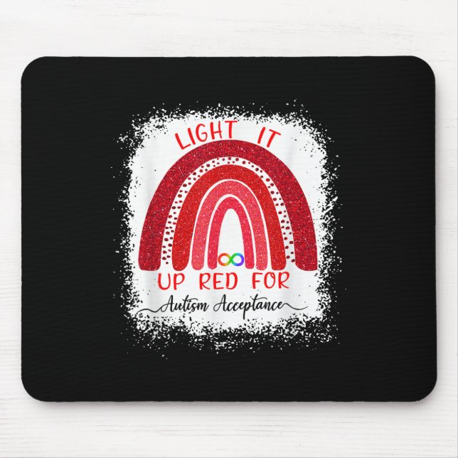 Light It Up Red For Autism Awareness Acceptance Re Mouse Pad (Front)