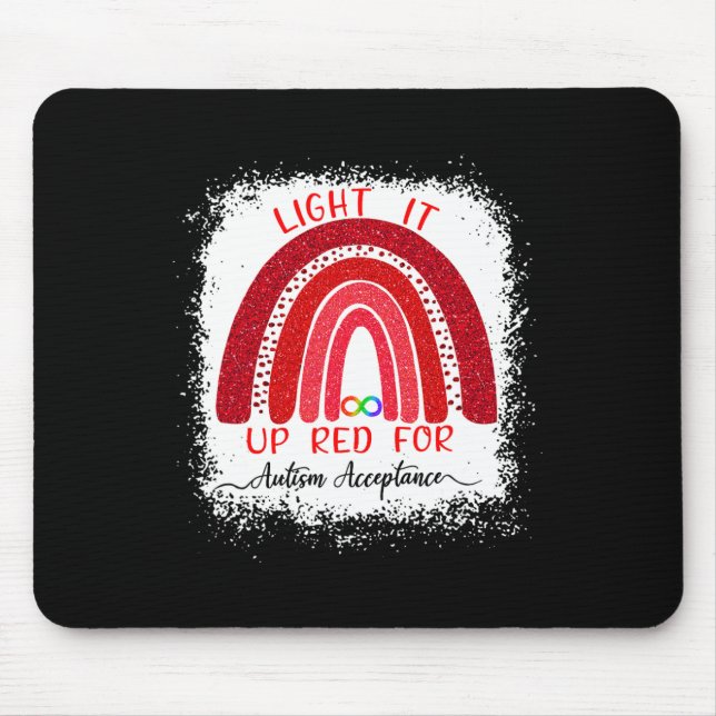 Light It Up Red For Autism Awareness Acceptance Re Mouse Pad (Front)