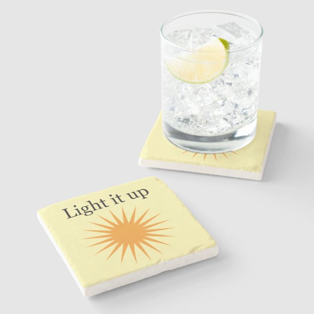 Light it up, yellow stone coaster (Side)