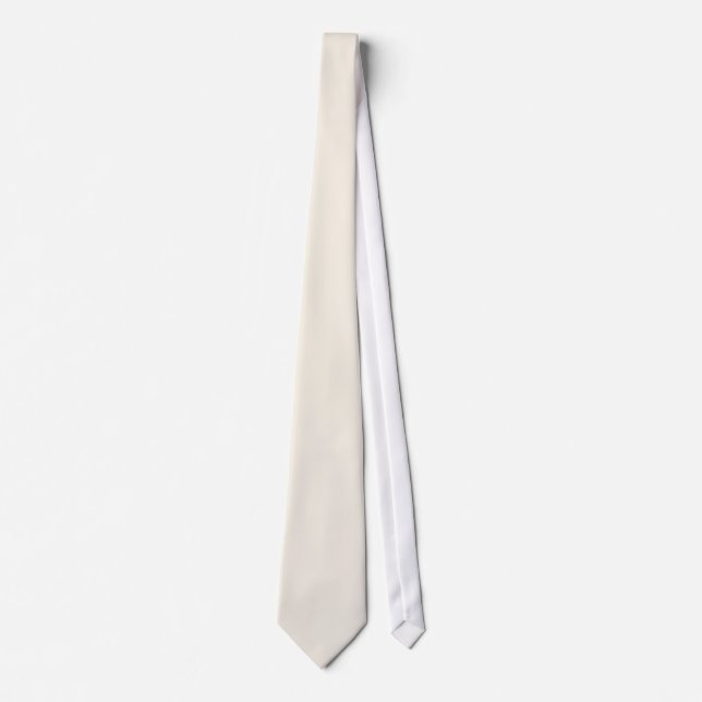 Light Ivory Beige Solid Trend Colour Background Tie (Front)