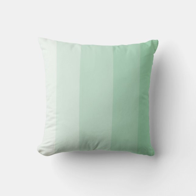 Light Jade Green Ombre Stripe Cushion (Front)