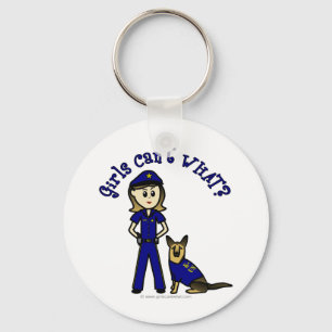 Light K-9 Police Officer Key Ring
