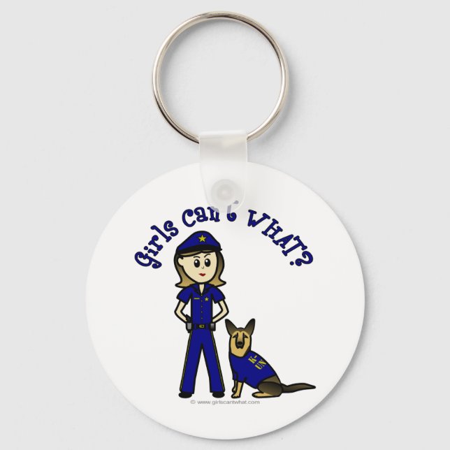 Light K-9 Police Officer Key Ring (Front)