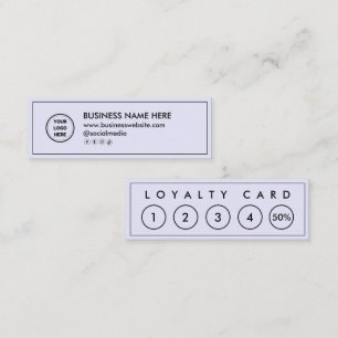 Light Lavender Mini Chic Modern Minimalist Loyalty Card
