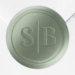 Light Leaf Green Wax Seal Wedding Monogram Sticker<br><div class="desc">Light Leaf Green Wax Seal Wedding Monogram Stickers featuring a gorgeous serif font and split line double 2 Letter Initials. These are envelope seal Stickers for the wedding couple's first name Initial Letters, add them to your wedding invitation envelopes or party favours easily, and with no mess. Use the Monogram...</div>