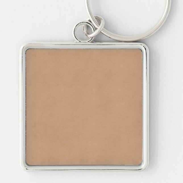 Light Leather Brown Vintage Parchment Paper Key Ring (Front)