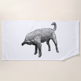 Light Lines, Playful Profile Beach Towel