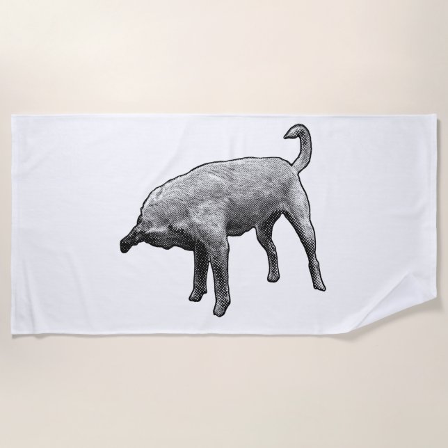 Light Lines, Playful Profile Beach Towel (Front)