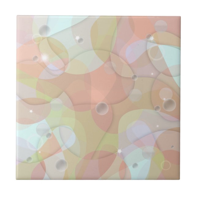Light Liquid Iridescent Pearlescent Holographic  Ceramic Tile (Front)