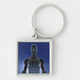 Light map of acupuncture points key ring