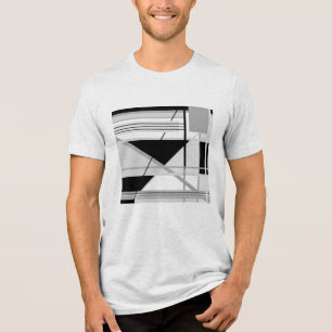 Light & Medium Grey Black Geometric Abstract Art  Tri-Blend Shirt