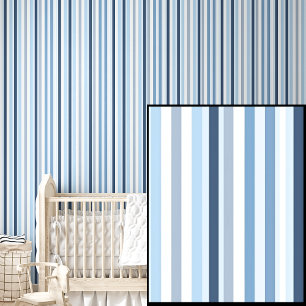 Light, Mid & Dark Blue Stripes  Wallpaper