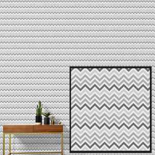 Light Mid Dark Grey Chevron Geometric  Wallpaper