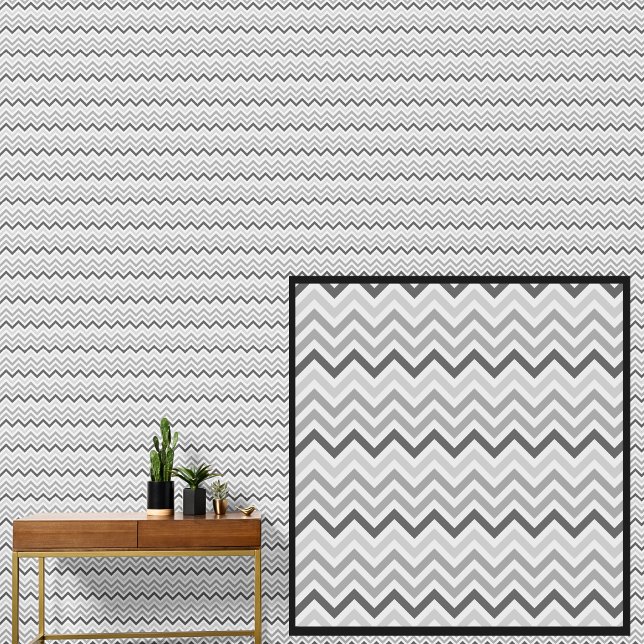 Light Mid Dark Grey Chevron Geometric  Wallpaper (Creator Uploaded)