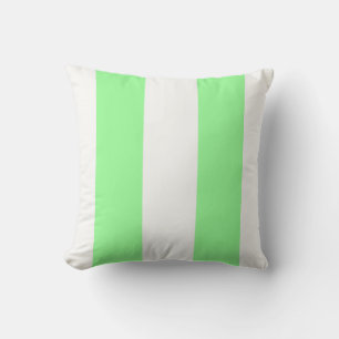 Light Mint Green and White Huge Stripe Pattern Cushion