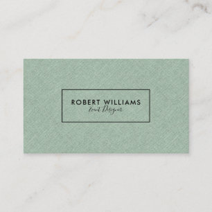 Light Mint-Green Faux Linen Background Business Card
