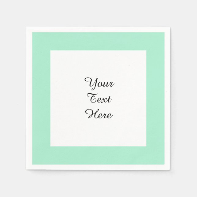 Light Mint Green High End Coloured Matching Napkin (Front)