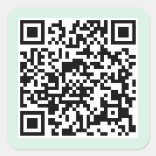 Light mint green QR code Square Sticker