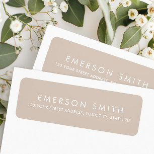 Light mocha brown minimal elegant return address return address label