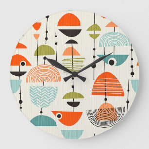 Light Modern Mid Century Large Clock