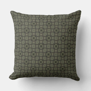 Light Moss Green of Circle and Square Design Cushion
