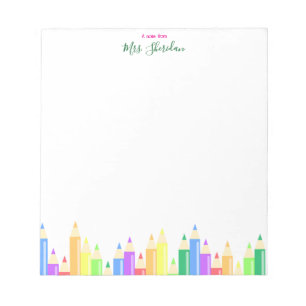 Light Multicolor Kindergarten Teacher Notepad