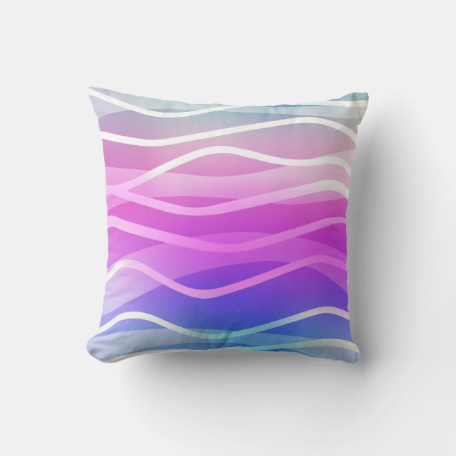Light Multicolor, Rainbow layout with flat lines.  Cushion (Front)