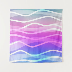 Light Multicolor, Rainbow layout with flat lines.  Tapestry