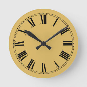 Light Mustard Yellow Solid Colour Round Clock