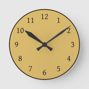 Light Mustard Yellow Solid Colour Round Clock