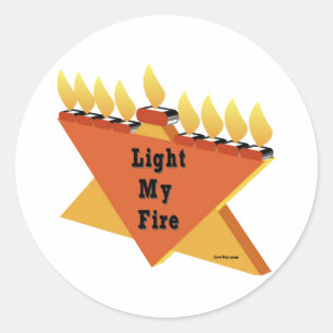 Light My Fire Hanukkah Gift Classic Round Sticker