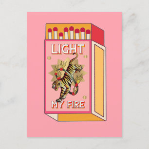 Light My Fire Matchbox Art Postcard