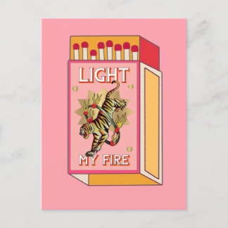 Light My Fire Matchbox Art Postcard