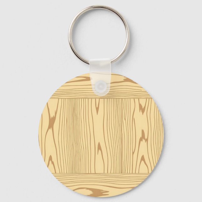 Light Oak Wood Grain Texture Minimalist Key Ring (Front)