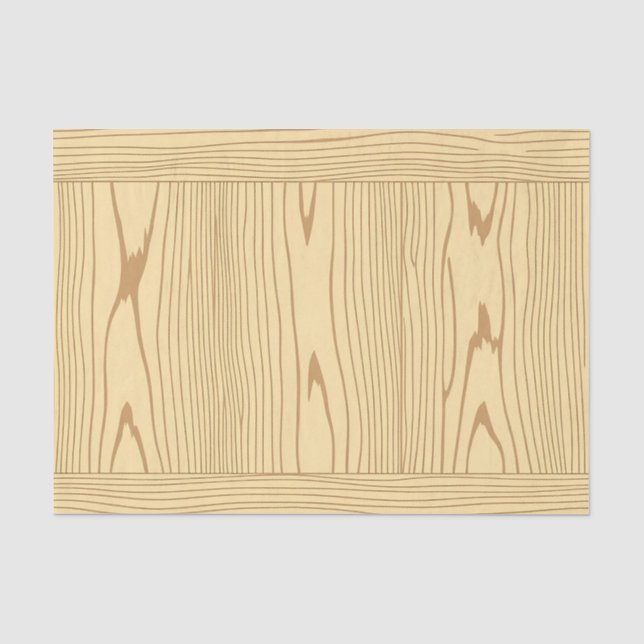 Light Oak Wood Grain Texture Minimalist Tissue Paper (Front)