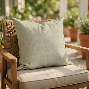Light Ochre Beach Sand Grey Weave Pattern Cushion