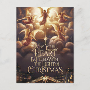 Light of Christmas Angelic Postcard Design