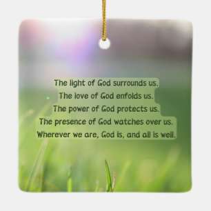 Light of God Protection Prayer Ceramic Ornament