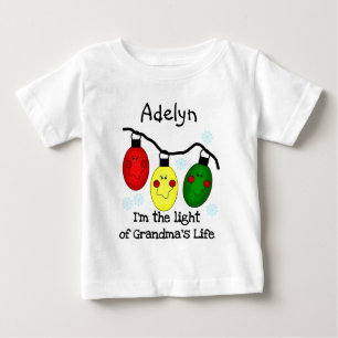 Light of Grandma's Life Grandma Christmas Baby T-Shirt
