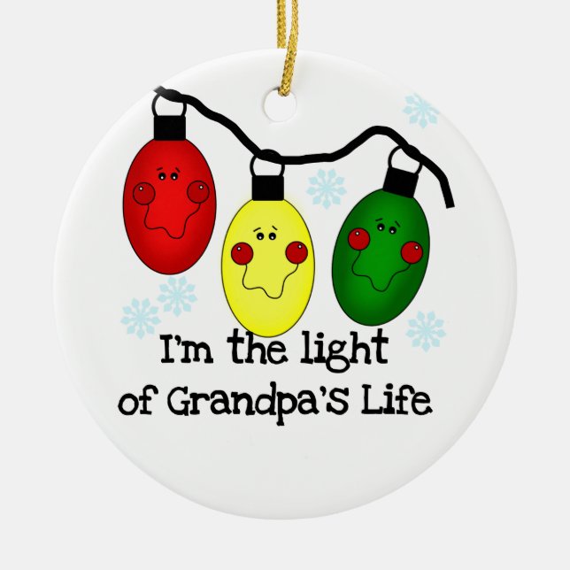 Light of Grandpa's Life Customised Ornament (Front)