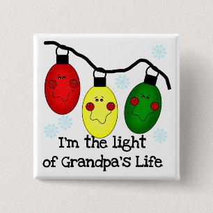 Light of Grandpa's Life Holiday Tshirts and Gifts 15 Cm Square Badge