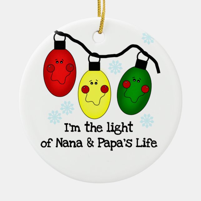 Light of Nana and Papa's Life Customised Ornament (Front)