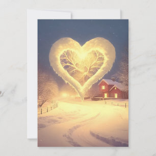 Light of the Frosty Night: Winter Miracle Wedding Invitation
