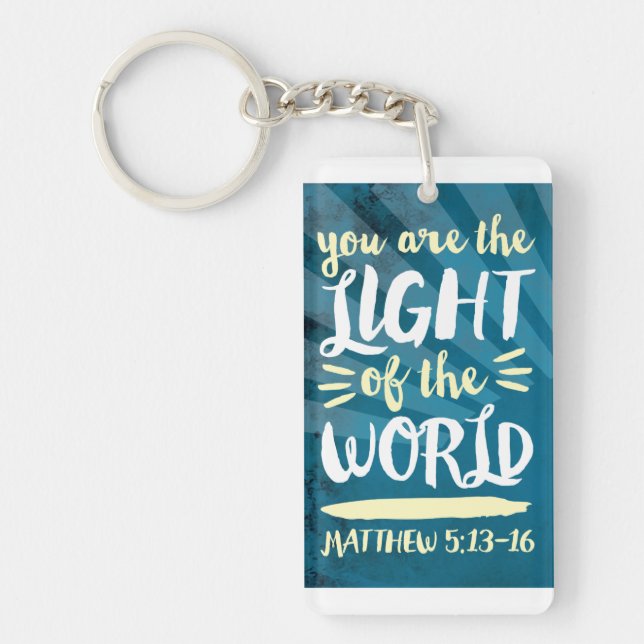 Light of the World Christian gift Bible Verse Key Ring (Front)