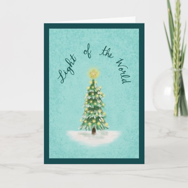 Light of the World Christmas Holiday Thank You Card (Front)