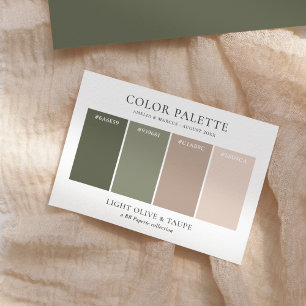 Light Olive & Taupe Wedding Colour Palette Enclosure Card