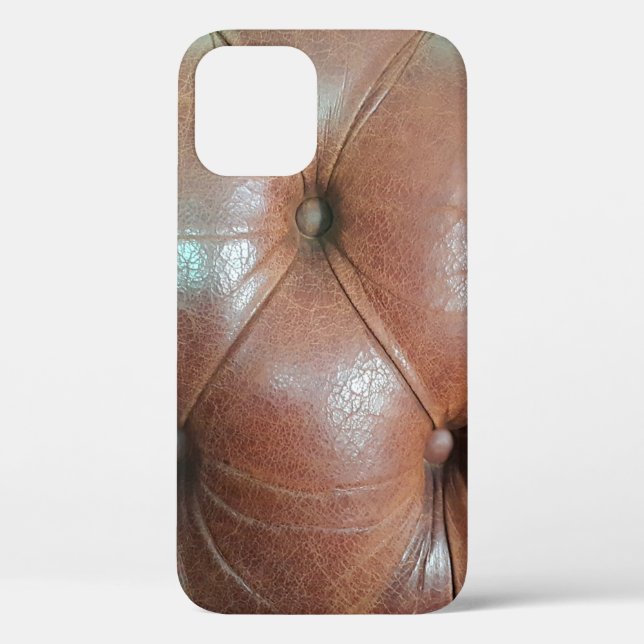 Light on brown leather sofa surface, textureabstra Case-Mate iPhone case (Back)