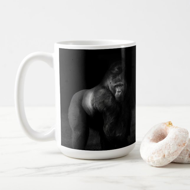 Light on Strength – Silverback Gorilla Coffee Mug (With Donut)