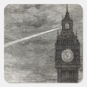 Light on the Clock Tower, Houses of Parliament Square Sticker