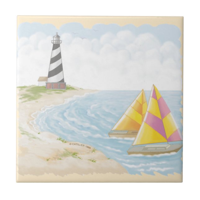 Light One Lighthouse Ceramic Tile (Front)